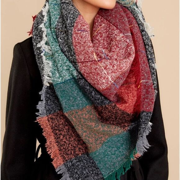 Plaid Knit‎ Scarf - Picture 4 of 5